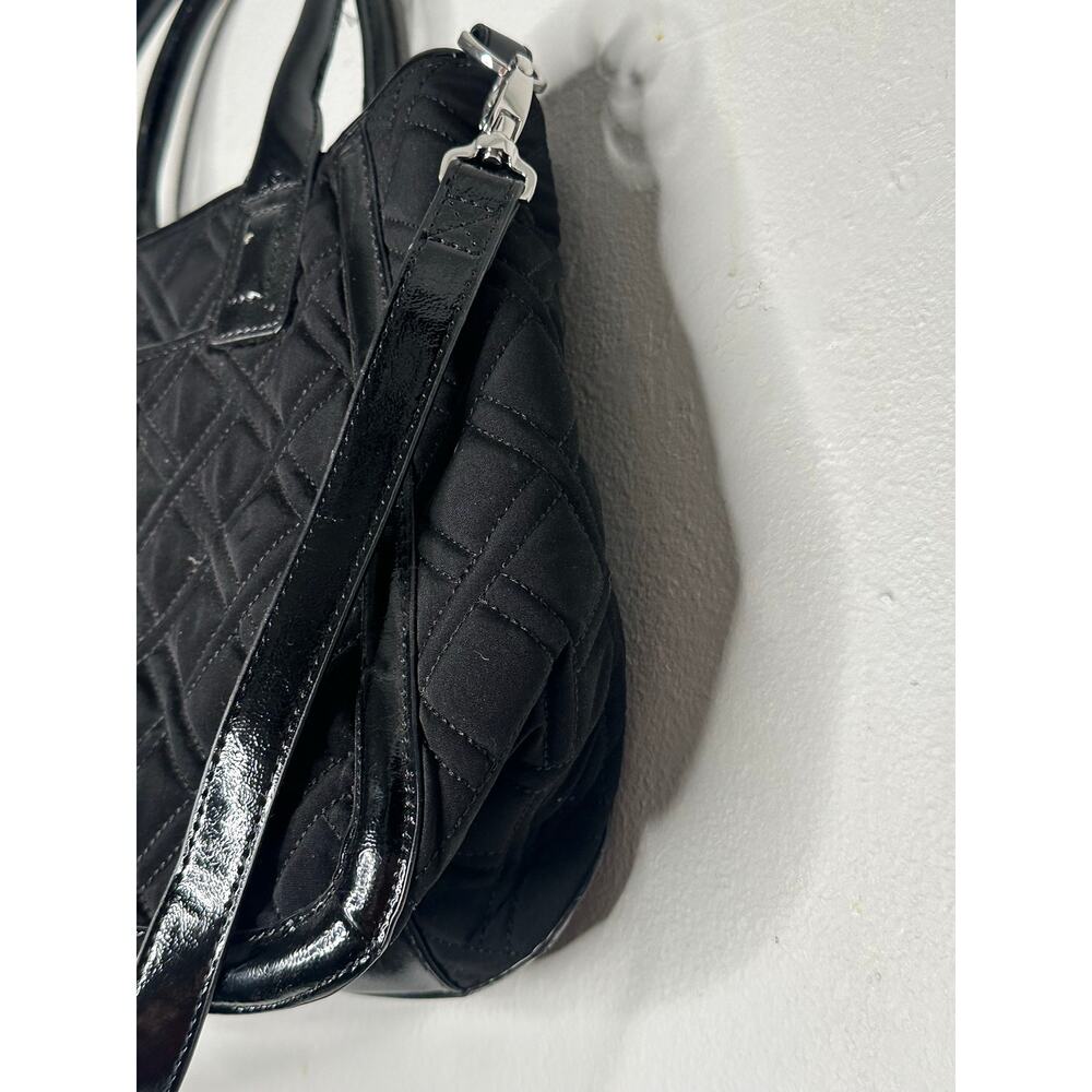 VERA BRADLEY Black Espresso Trimmed Trapeze Quilted Crossbody Top Handle Purse - Picture 6 of 16